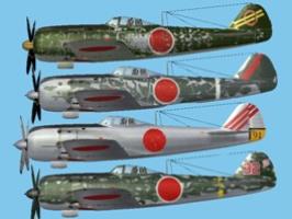 Ki-84-Ib skinpack, 4 skins