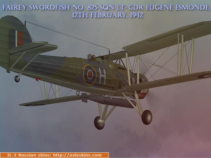 Fairey Swordfish No. 825 Sqn Lt-Cdr Esmonde